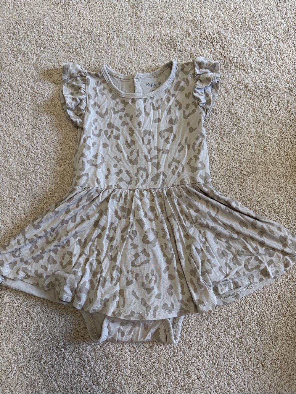 Kyte Baby Oat Leopard Twirl Dress Bodysuit